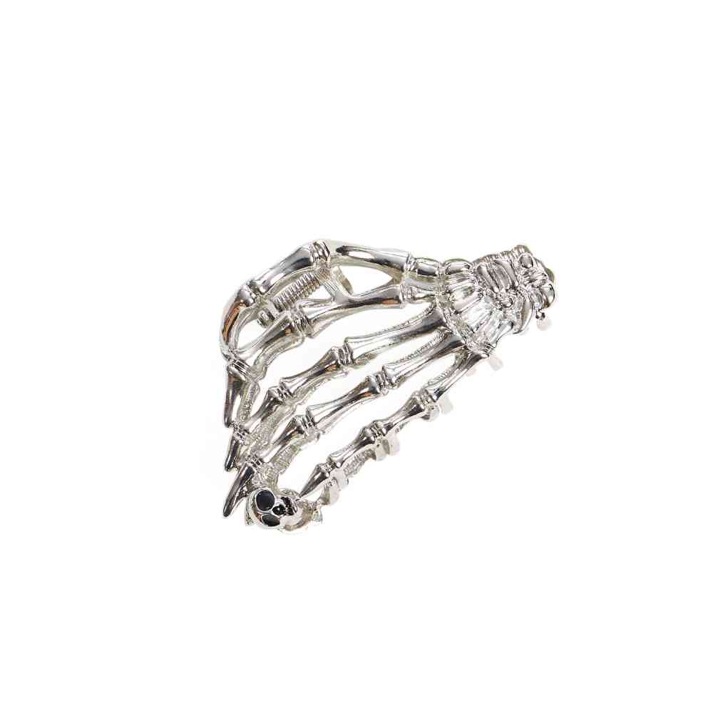 Banned - Skeleton Hands Hair Claw Haarspange - Silberfarben
